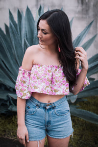 Off-shoulder croptop volado
