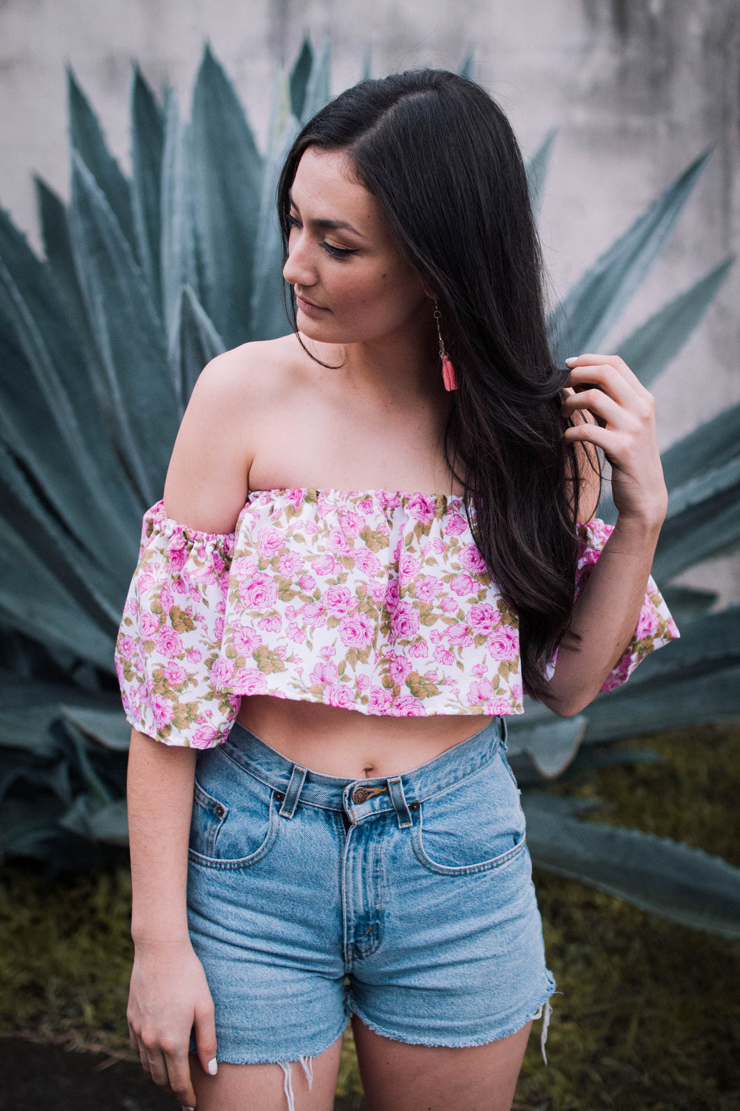 Off-shoulder croptop volado