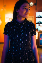 Vestido con botones, estampado de cactus