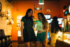 Vestido con botones, estampado de cactus