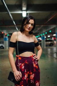 Pantalón alto estilo palazzo