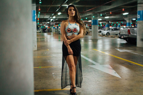Top con tiras para amarrar en espalda